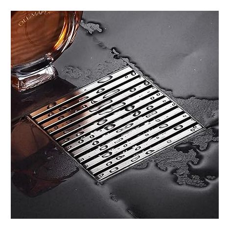 (Dimensions : 10 cm x 10 cm) Grille de siphon de sol anti-odeurs pour douche de salle de bain (1/5)