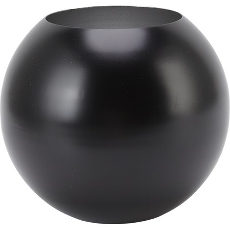 Vase ronde style scandinave moderne en acier inoxydable noir mat, petit vase à fleurs décoratif pour salon, bureau, table.