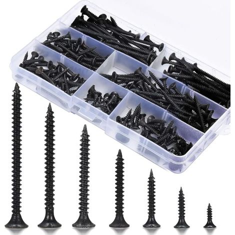 KZQ 720-teilige M3-Innensechskantschrauben mit Senkkopf, Maschinenschrauben mit Flachkopf für metrische 3D-Drucker, 4 mm/6 mm/8 mm/10 mm/12 mm (M3 Schwarz) (1/4)