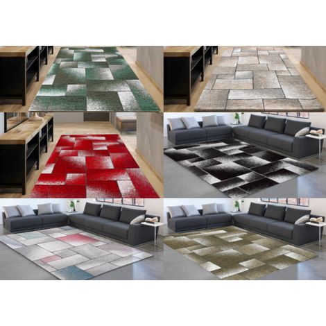 Tappeto Salotto Velour Antiscivolo Disegno Tetrix By Suardi, misura140x200coloreVerde