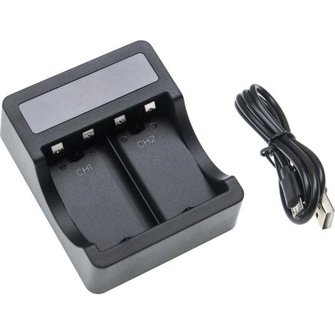 vhbw Dual Charging Station compatible with Microsoft Xbox One X Controller, S Controller - Charger, Docking Station, Dock Black (1/3)