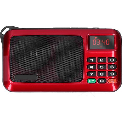 Radio portable avec haut-parleur MP3, mini radio avec écran LED et lampe torche rouge (1/5)