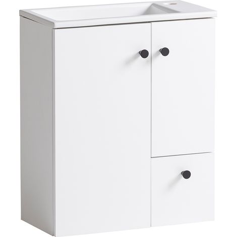 Waschtisch 50 cm weiß inkl. Waschbecken BARLETTA-80 (1/4)