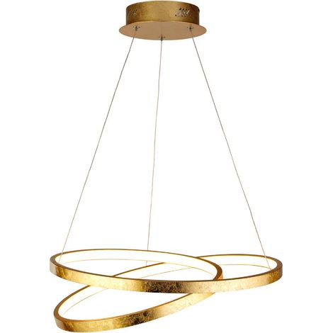 Pendellampe Hängelampe Esstischleuchte gold LED Ring Wohnzimmerlampe H 130 cm (1/2)