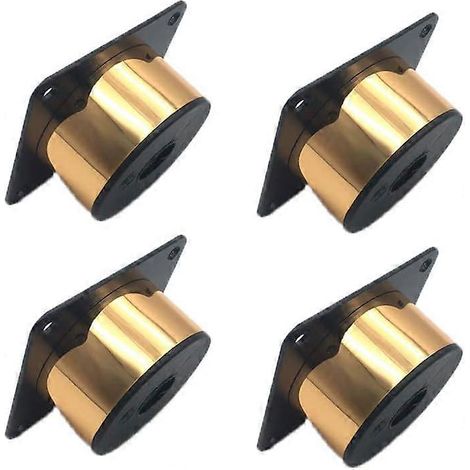 Pieds de meubles en acier inoxydable, pieds de meubles ronds en métal, support pour table, canapé, lit, TV ou plan de travail avec vis, lot de 4, doré (3 cm) (1/5)