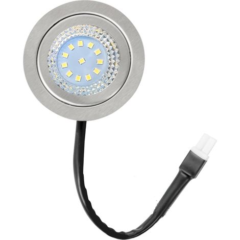 Campana extractora LED redonda, 12 V, 68 mm, blanco brillante, bajo voltaje, cristal transparente para cocina. (1/5)