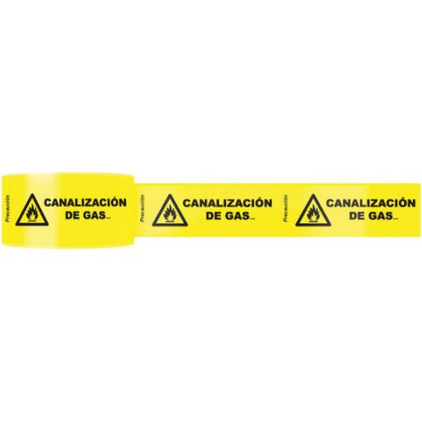Cinta soterramiento canalización de gas 15 cm x 200 m x 0,075 mm SEKURECO
