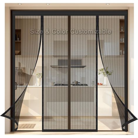 Porte Moustiquaire Magnétique pour Balcon sur Mesure – Protection Anti-Insectes avec Bande Velcro & Aimants Puissants, sans Percer, pour Salon & Porte Terrasse (1/5)