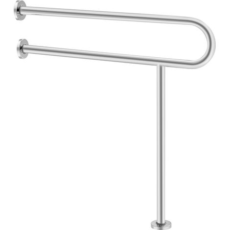 Barre d'Appui WC avec Pied de Support, Barre de Maintien Toilettes, 800 mm, Rampe de Sécurité en U en Acier Inoxydable 304, Poignée Antidérapante, Charge 136 kg, pour Handicapés, Personnes Âgées (1/5)