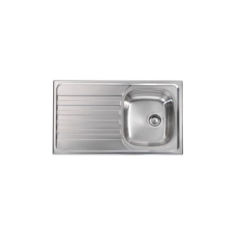 CM 010843DCSSX Nihal Lavello da incasso 1 vasca con gocciolatoio 86x50 cm Acciaio Inox satinato colore Inox (1/5)