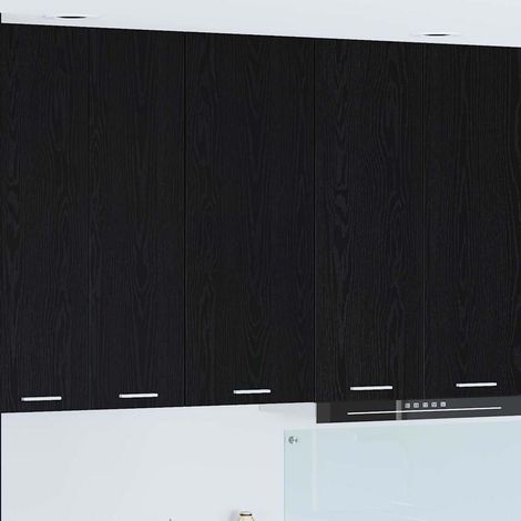 Hängeschrank mit Speicher Schwarz Eichen-Optik 40 x 31 x 100 cm