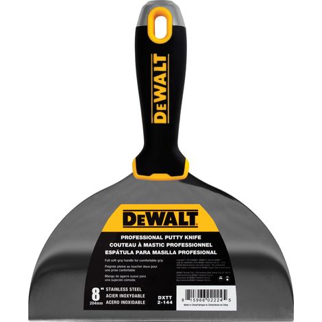 DeWALT Spachtel Profi 8" / 204 mm Malerspachtel Klinge Rostfrei Trockenbau 2-144 (1/4)