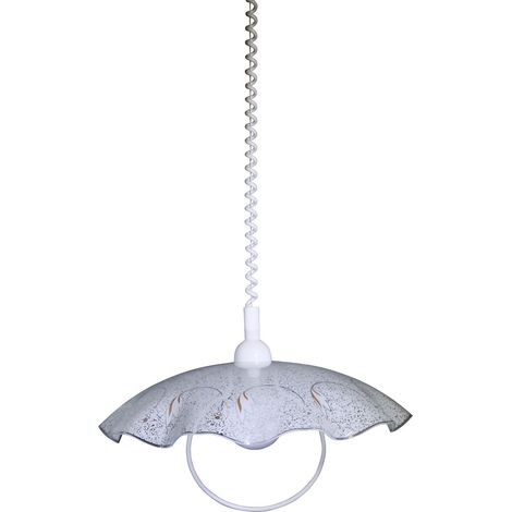 Saliscendi D45 1xE27 Montatura Bianca Vetro Lastra Bianco E-Energy Camilla (1/2)