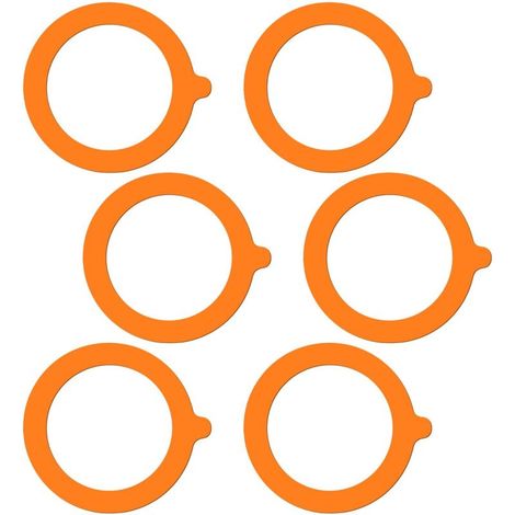 Lot de 6 joints d'étanchéité en caoutchouc pour bocaux en verre, joints de rechange hermétiques en silicone pour bocaux - 9,4 cm (orange)
