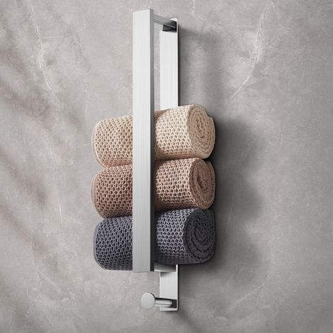 Porte Serviettes Salle de Bain, Auto-Adhésif Porte-Serviettes Mural, Serviette Barre 304 Acier Inoxydable, pour Salle de Bain Cuisine 40CM (Silber) (1/5)