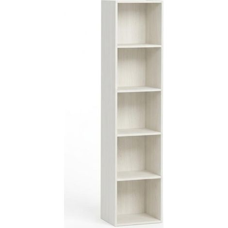 Libreria Scaffale Modulo Aperto 5 Ripiani Portaoggetti 30x24x132H cm Bianco LIB05 30x24x132H cm - 5 Ripiani Bianco Nordico