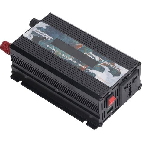 3000-W-DC/AC-Wechselrichter mit modifizierter Sinuswelle, LCD-Display, 2,0-A-USB-Anschluss und Lüfter, schwarz, DC 24 V (1/5)