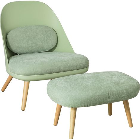 Sobuy – Fauteuil relax FST63GR – Repose-pied ergonomique – Coussin amovible – Structure stable et durable – Pour salon ou chambre (1/5)