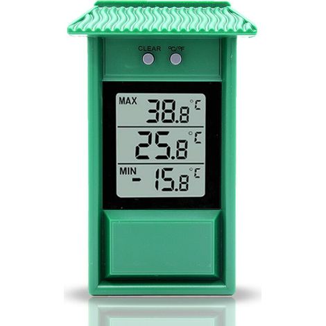 Thermomètre extérieur IPX2 – Plage de mesure -20 à +50°C – Écran LCD 40 x 46 mm – Alimentation 2 piles AAA