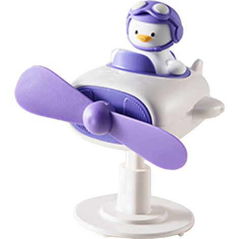 Ventilateur à pince portable, petit ventilateur filaire avec pince robuste, mini ventilateur de table, ventilateur de bureau personnel en forme de canard violet (1/5)