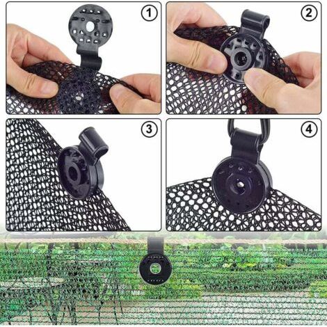 30 Clips Pour Filet Pare Soleil Spécial Brise-Vue Ombrage - Clip De Fixation Pour Filet De Pare-Soleil - Filet d'Ombrage (1/5)