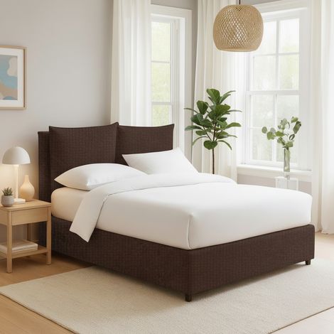 Letto Matrimoniale Liskeard, Sfoderabile, Contenitore Made in Italy, Marrone (1/5)