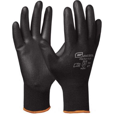 Gebol Guanti Micro Flex Nero Taglia 9 - Leggeri e Traspiranti per Precisione