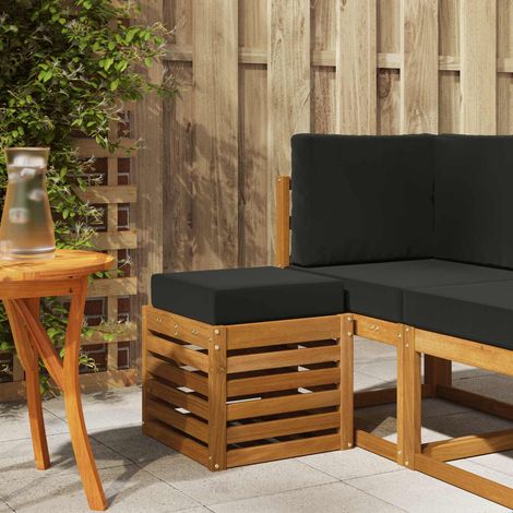 Outdoor Hocker Bank Massivholz Akazie Natur