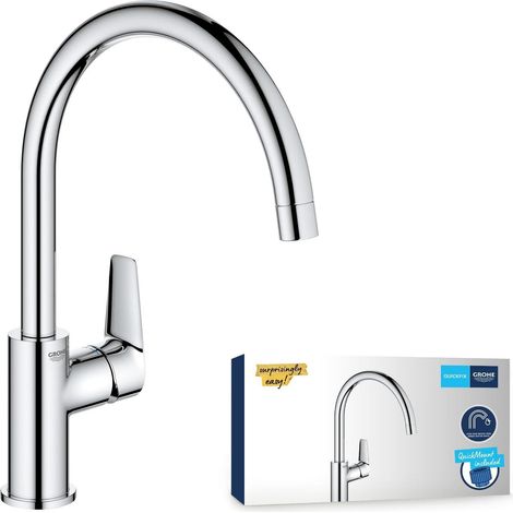 Rubinetto per lavabo Start Edge, zona girevole a 360°, aeratore a risparmio idrico, facile installazione e pulizia, finitura cromata, 30529001 (Importato dalla Germania) (1/5)