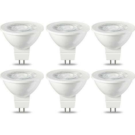 Lot De 6 Ampoules LED MR16 GU5.3 5W Blanc Chaud 220V Non Dimmable Classe Énergétique G (1/4)