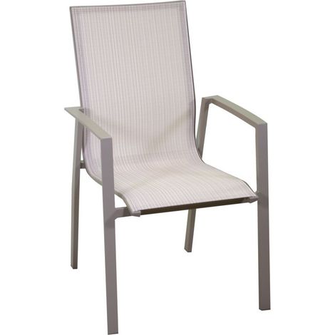 Aluminium- und Textilene-Sessel Cleveland tortora, stapelbar 565x650x930 (1/4)