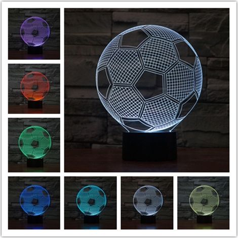 Lampe de nuit tactile 3D en forme de ballon de football, LED USB, cadeau (1/5)