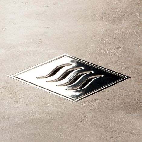 Exagonshop Scarico doccia 10x10 con sifone Uscita Dm 50 cromo