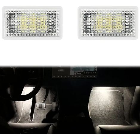 (2 ampoules blanches) Kit d'ampoules LED ultra-lumineuses pour éclairage intérieur, compatible avec Tesla Model 3, Y, S et X. Convient pour le coffre, le compartiment avant, les seuils de porte et l'é (1/4)