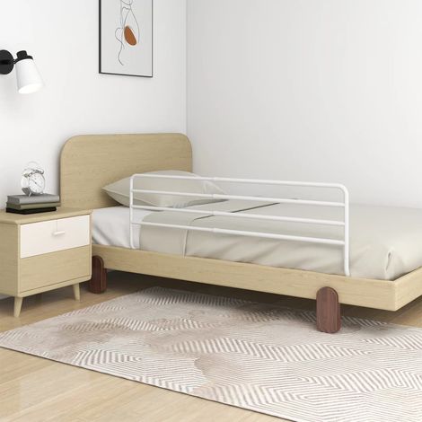Barrière de sécurité de lit, Garde-corps pour lit pour la prévention des chutes d'enfant Blanc (76-137)x55 cm Fer NKK61746 (1/5)