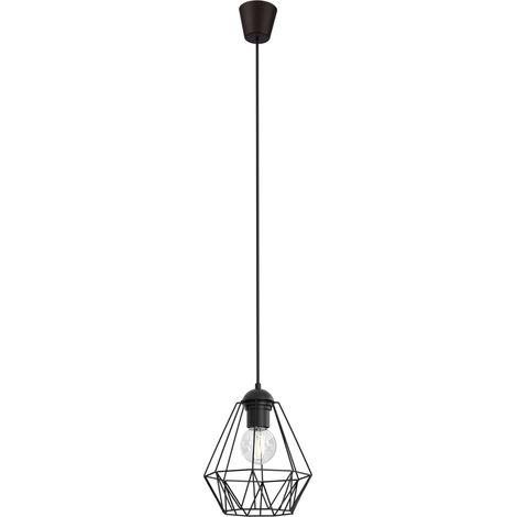 Käfig Hängelampe Metall Schwarz Draht Schirm Ø 19 cm höhenverstellbar E27 Pendelleuchte Küche Wohnzimmer Esstisch