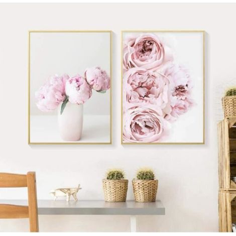 Ensemble de 3 affiches 30x40 Rose affiche florale pivoine citation amour noir et blanc toile Art décoration murale sans cadre (1/4)