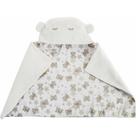 Coperta per Neonato Reversibile Con cappuccio 90 x 66 cm osos (1/2)