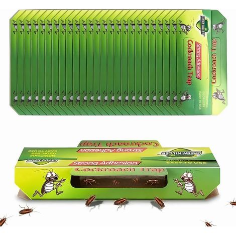 Kakerlakenfalle – 22 x 19,3 cm – Ungiftiger Klebstoff – Für den Innenbereich (Küche, Bad, Garage) – 25 Stück (1/5)
