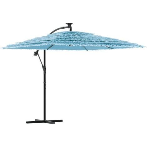 Parasol de jardin, poteau en acier bleu, dimensions 246 x 246 x 230 cm (1/5)