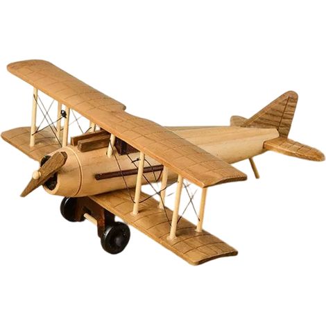 Vintage-Flugzeugmodell aus Holz, Hängedekoration für das Jungenzimmer