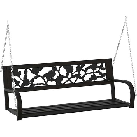 Maison Exclusive - Dondolo per Esterni 125 cm Nero in Acciaio e Plastica (1/5)