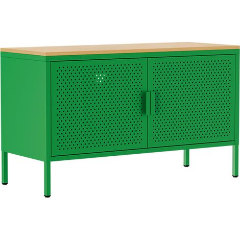 Buffet moderne 2 portes L100 cm en métal vert (1/5)