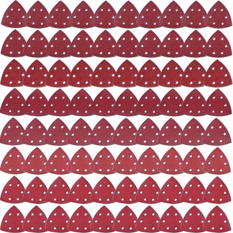 80 pezzi di carta vetrata triangolare abrasiva grana 60/80/120/240 per levigatura e lucidatura (1/4)