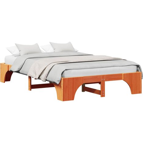 Maison Exclusive - Estructura de cama Marrón cera 120 x 190 cm (1/5)
