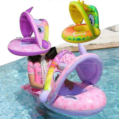 Summer Baby Floating Circle Swimming Inflatable Infant Floating Children's Pool Accessories Sunshade Circle Bath Toys Wiuos (1/2)