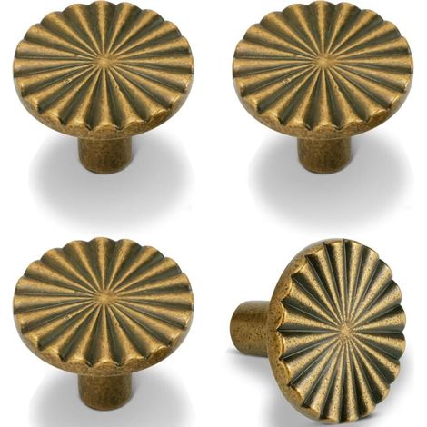 Set mit 20 Messing-Möbelgriffen, Schrankgriffen, Messing-Türgriffen, Schubladengriffen aus gelber Bronze (1/5)