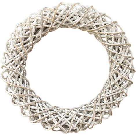 Wreath - Rattan/Wicker - L10 x W50 x H50 cm - White Wash