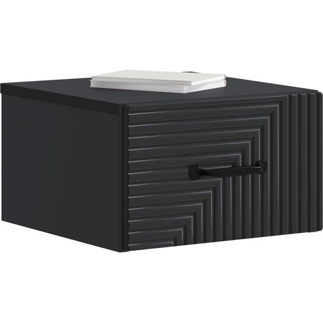 Maison Exclusive - Mobiletto da notte a muro con cassetto Nero 34,5 x 33 x 20 cm