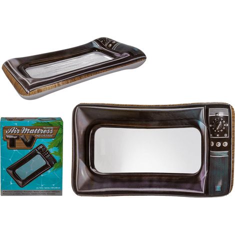 Lupex Shop - Materassino gonfiabile per mare, piscina, spiaggia, inflatable air mattress, "Vintage Tv" dimensioni: 168x80 cm, peso max 70kg